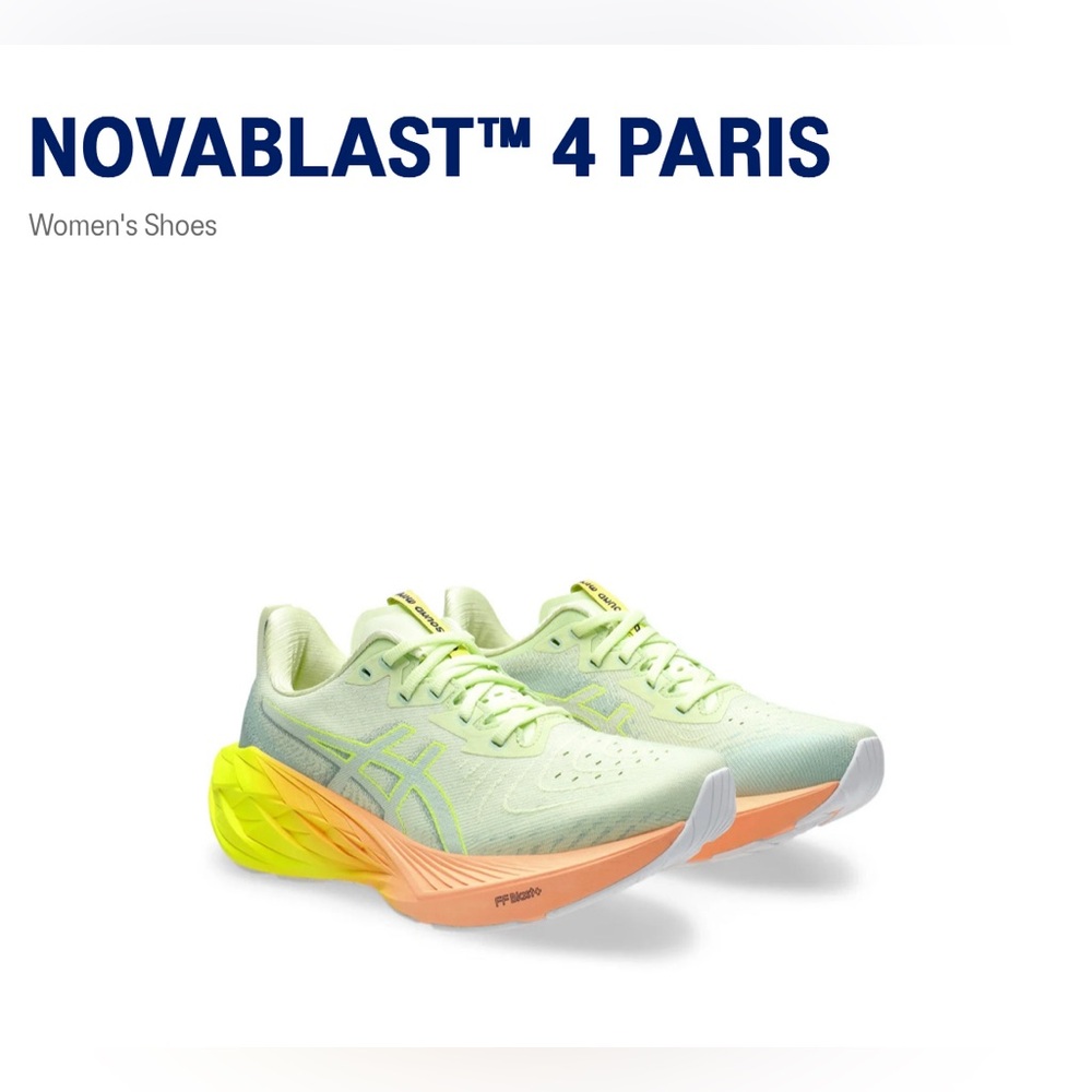 ASICS Novablast 4 Paris Women's Shoes - Light Green and Peach